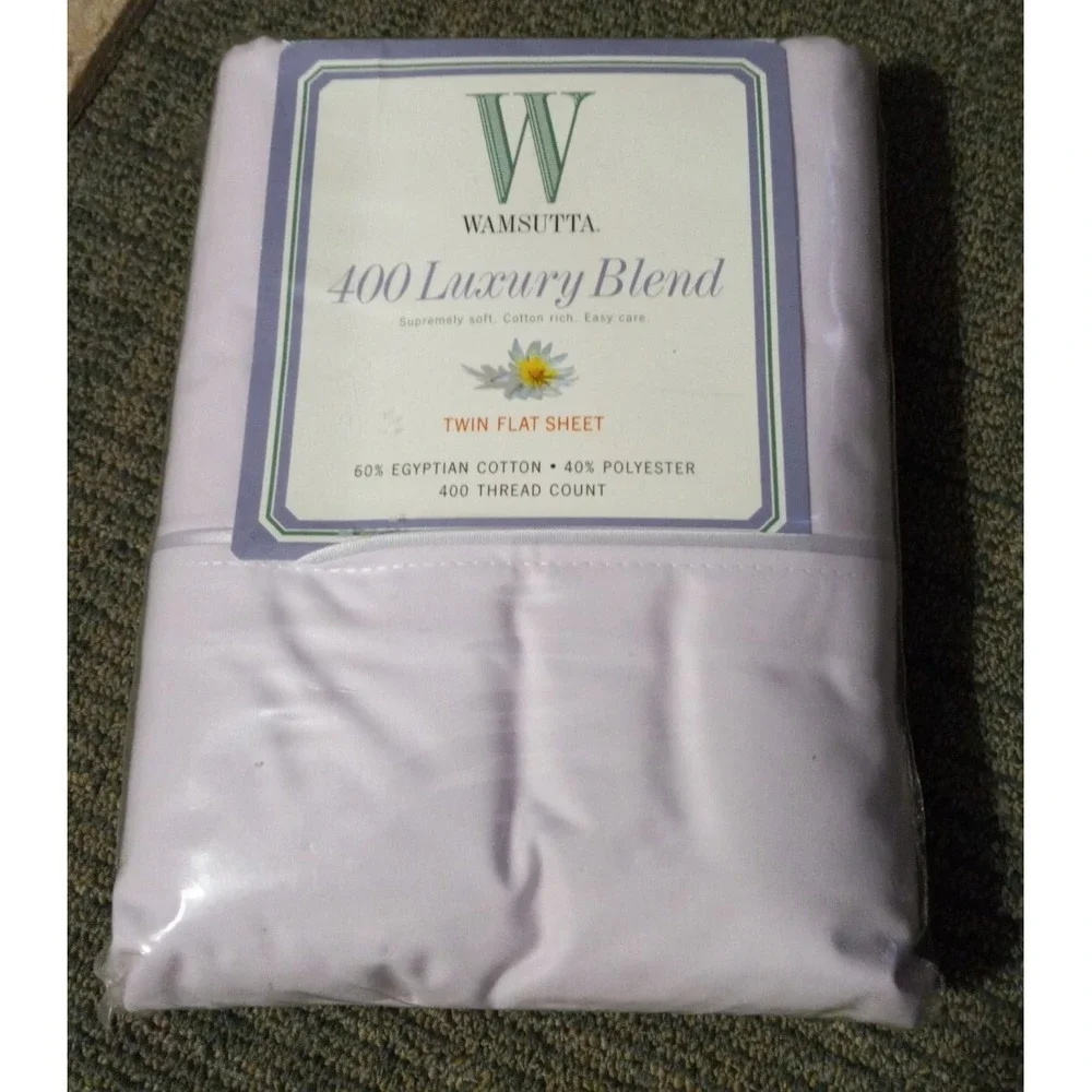 New‎ Twin Flat Sheet  Purple Wamsutta Egyptian Cotton Blend Lilac Luxury 400